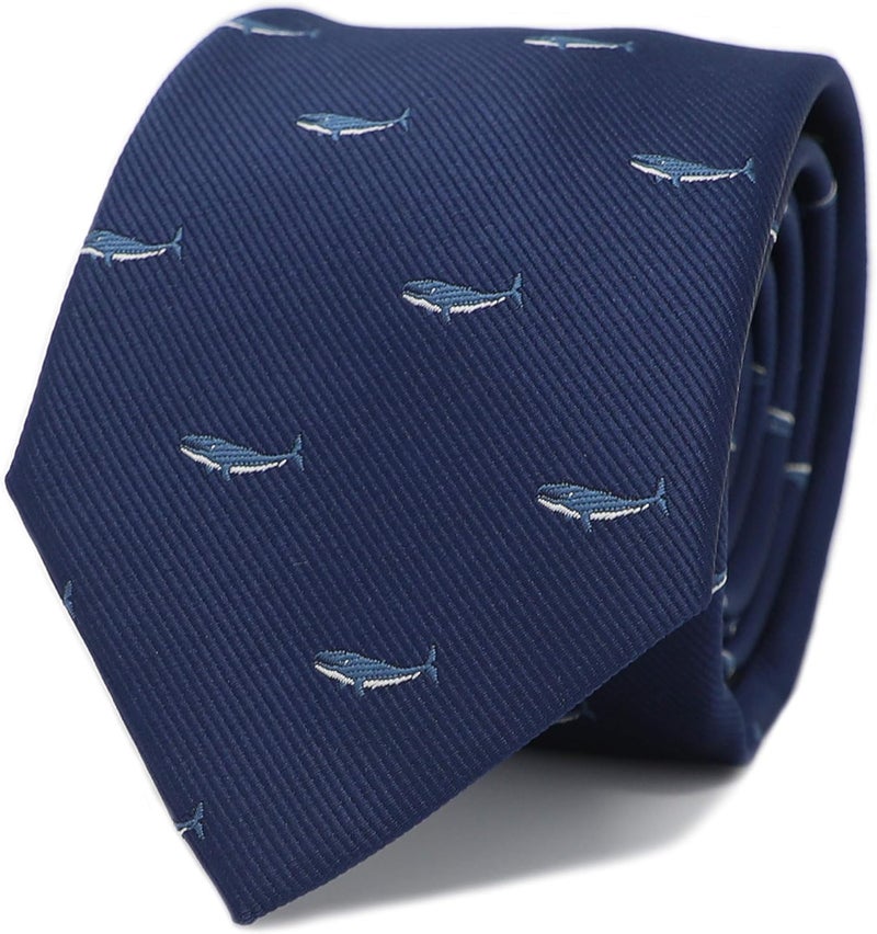 MENDEPOT Animal Pattern Necktie With Gift Box Sea Animal Pattern Tie Father's Day Birthday Gift Tie - Image 1